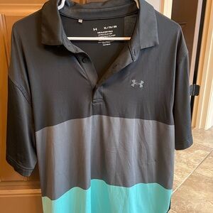 Under Armour Men's Black and Gray Polo Shirt